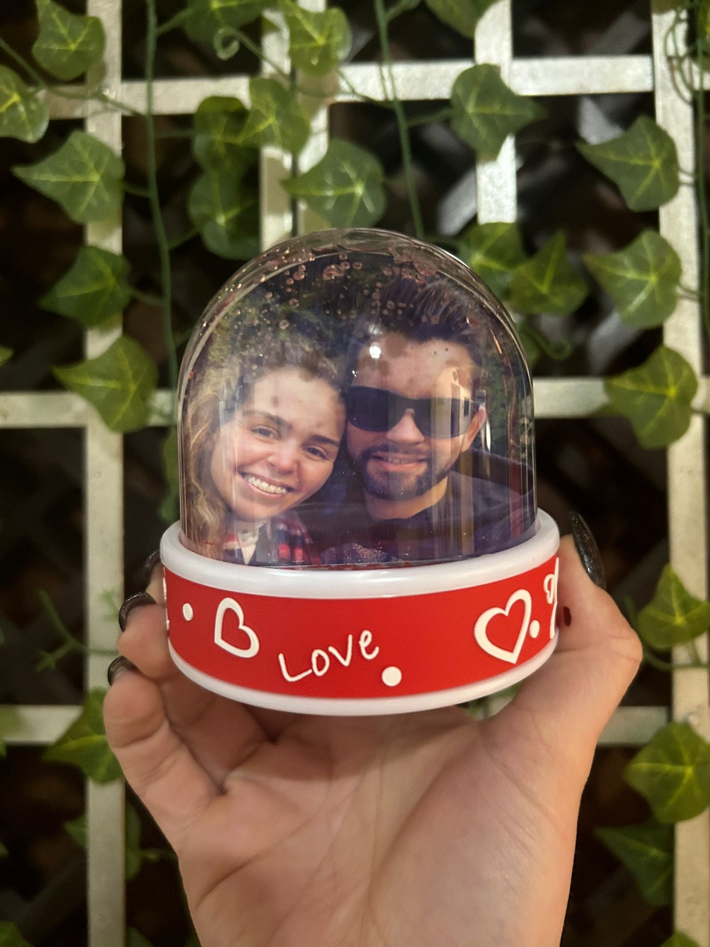 Globo de neve Love c/base personalizado